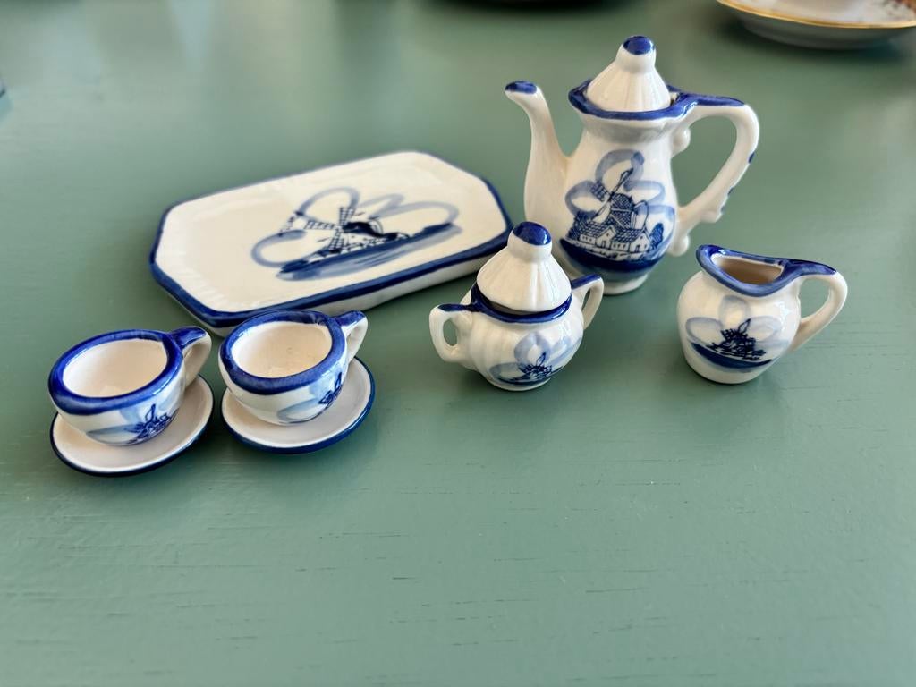 Mini Delfts Blauw Thee Serviesje - Compleet Setje, Ophalen of Verzenden
