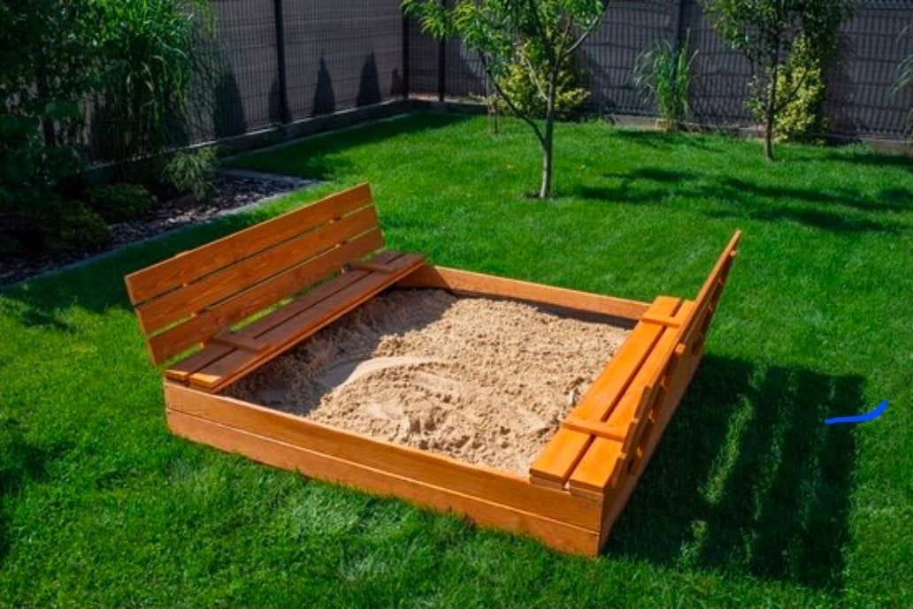 Houten Zandbak met Bankjes en Deksel, Ophalen
