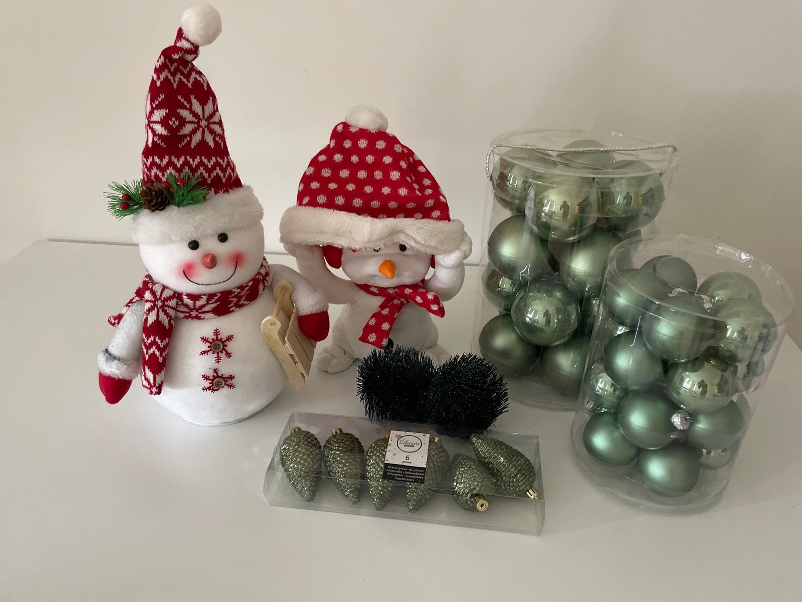 Kerst - kerstballen - 2 sneeuwmannen, Diversen, Ophalen, Zo goed als nieuw