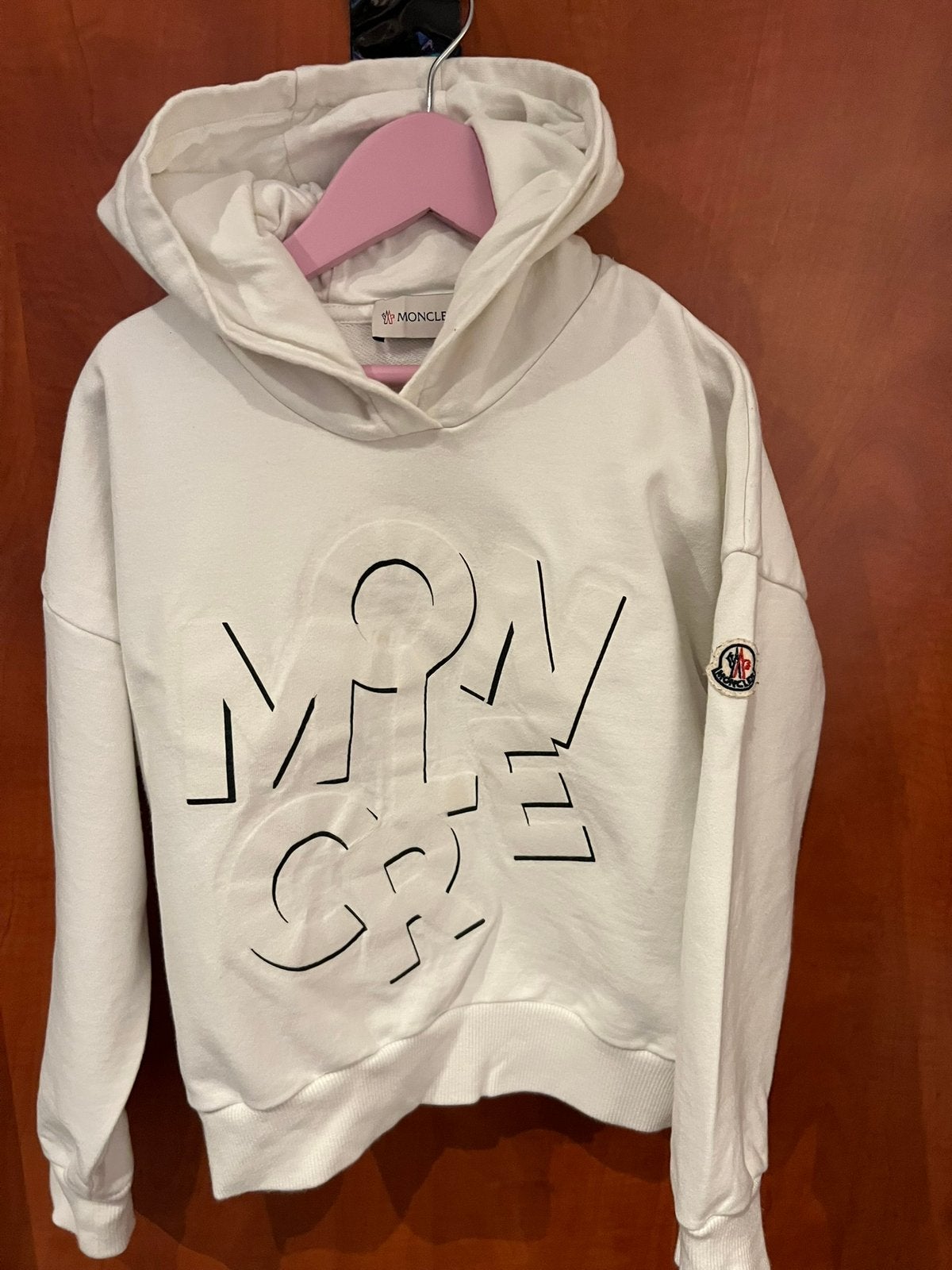 MONCLER sweater met capuchon maat 128 origineel zgan, Moncler, Trui of Vest, Ophalen of Verzenden, Zo goed als nieuw