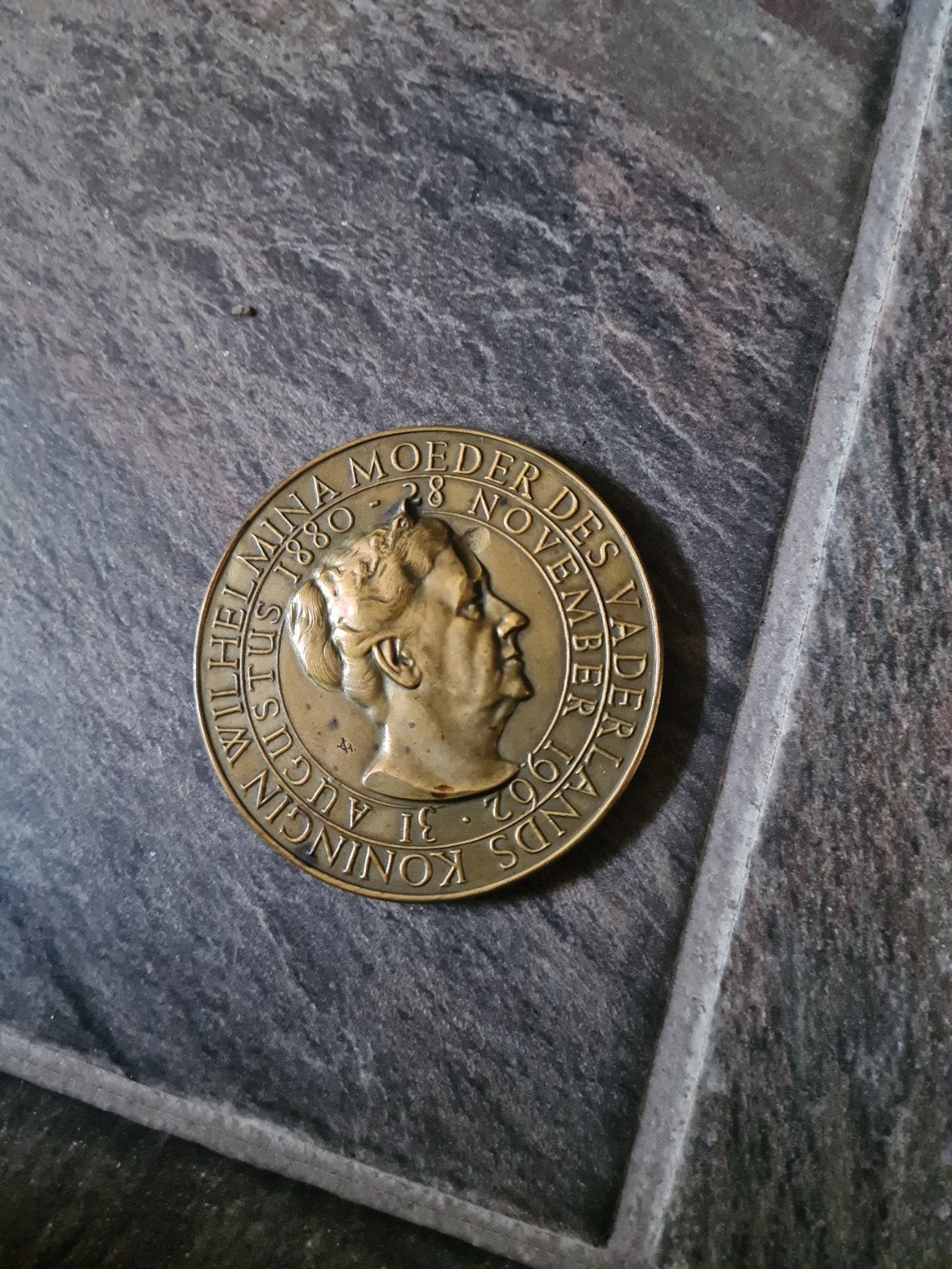 Koningin Wilhelmina Moeder des Vaderlands Penning, Ophalen of Verzenden, Brons, Nederland