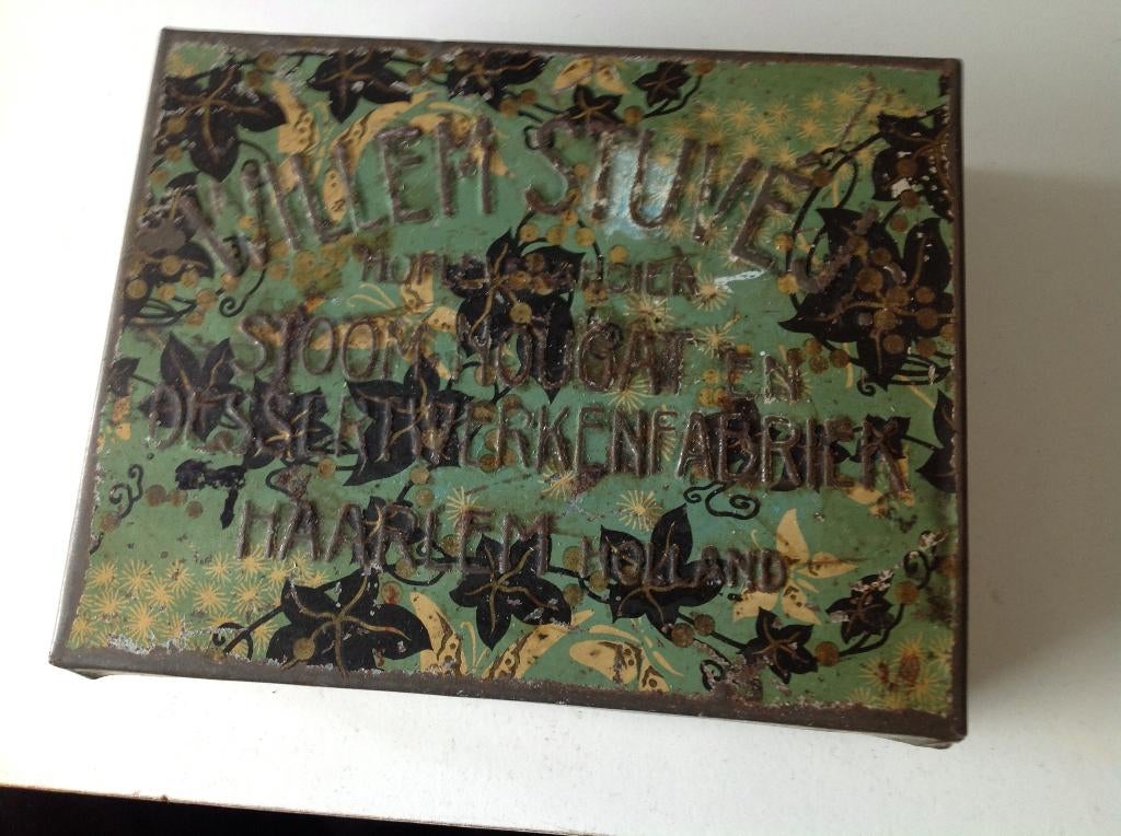 oude blik W. Stuvé Jr , Nougat/Noga fabriek, Haarlem, Verzamelen, Blikken, Ophalen of Verzenden, Gebruikt, Overige, Overige merken