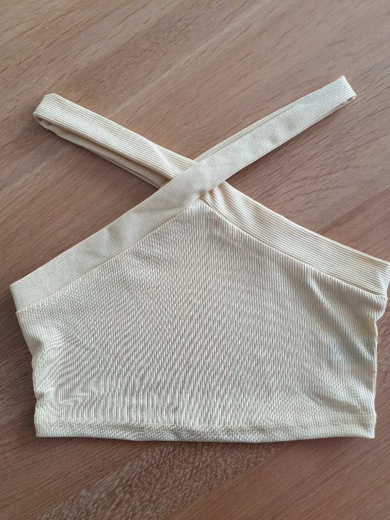nieuw geel kort topje maat XS, Geel, Nieuw, Ophalen of Verzenden, Zonder mouw