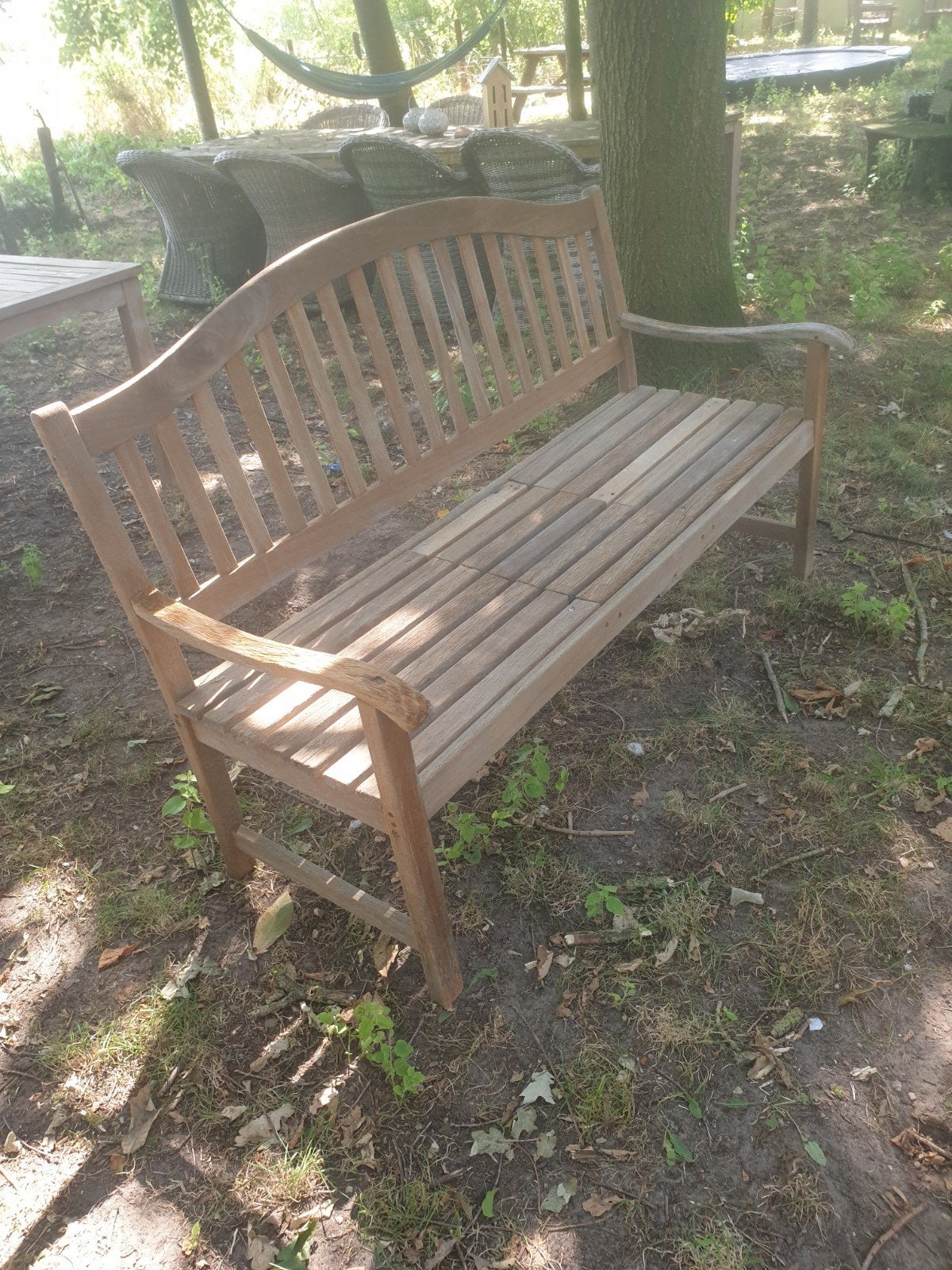 2 Teakhouten Tuinbanken, Tuin en Terras, Ophalen, Teakhout