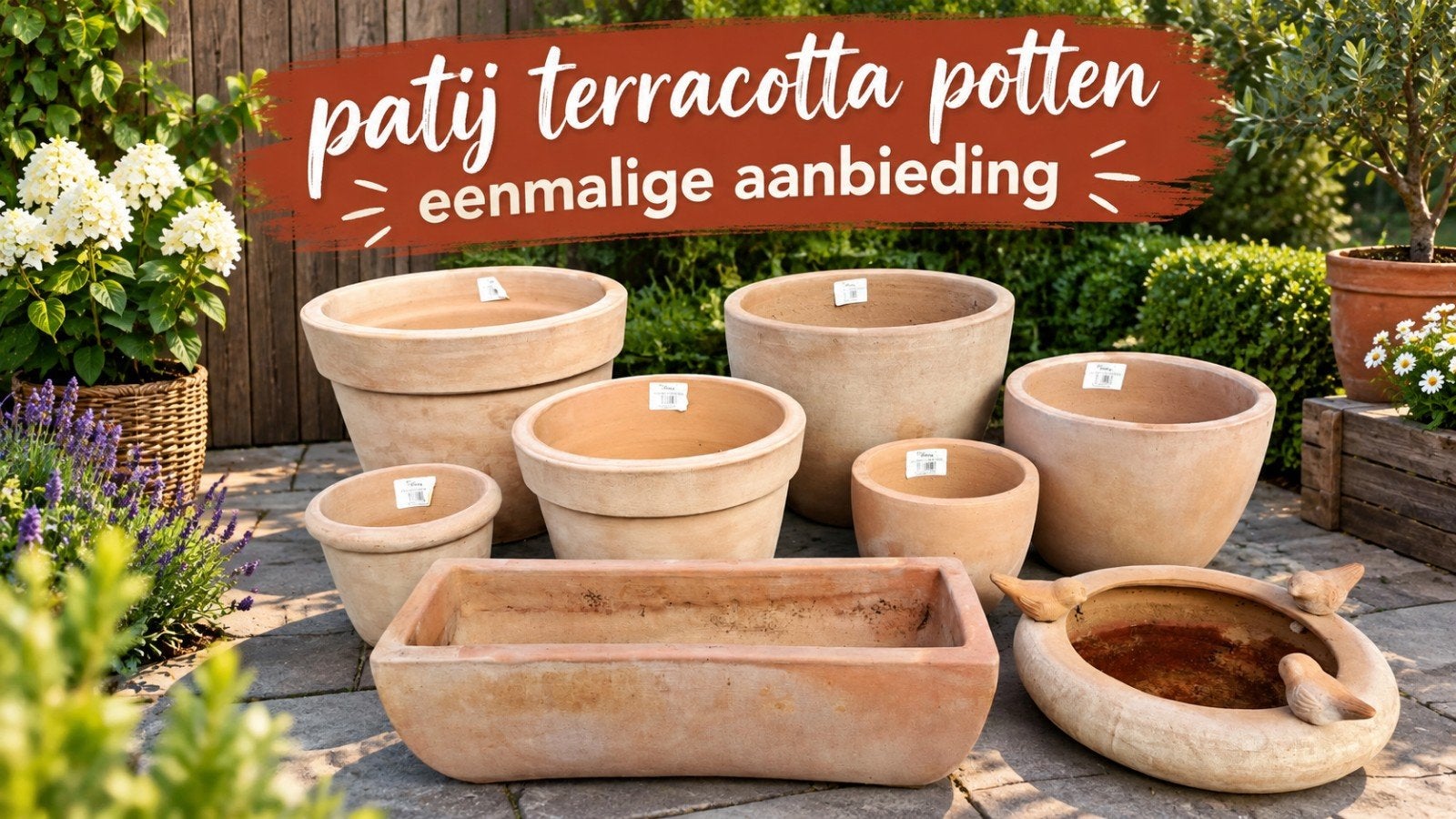 partij terracotta buitenpotterie m - terra lijn, Ophalen, Terracotta, Binnen