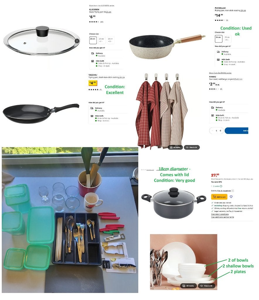 keukengerei set (potten en pannen), Ophalen, Bord(en), Overige stijlen, Glas