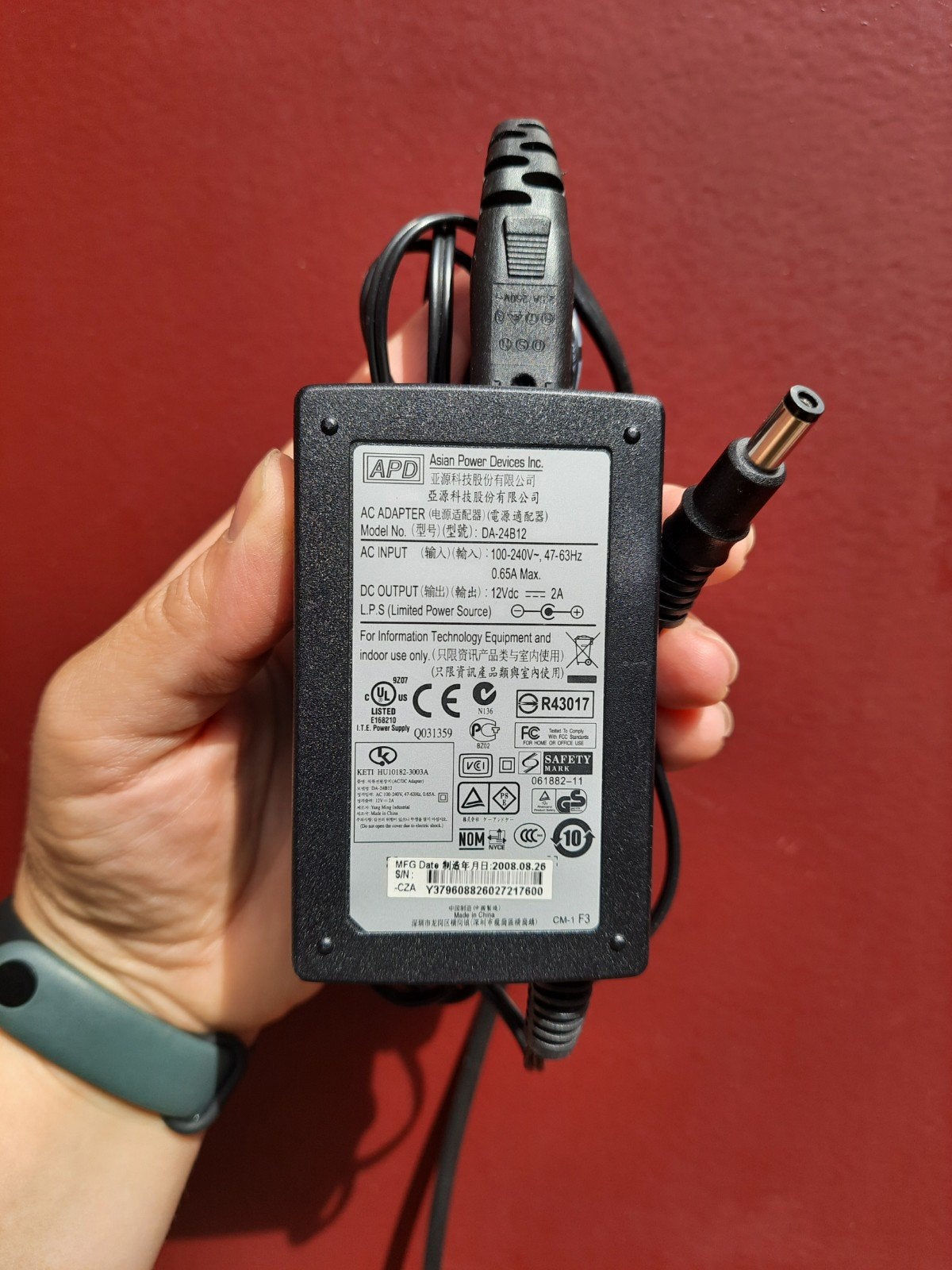 AC Adapter DA-24B12 12V 2A Voeding, Ophalen of Verzenden, Gebruikt
