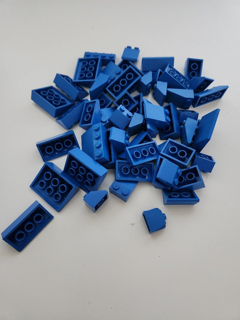 Lego blauw schuine steen, Ophalen of Verzenden, Gebruikt, Losse stenen, Lego