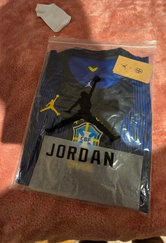 Jordan x CBF Brazil Voetbalshirt - Nieuw met labels, Kleding | Heren, T-shirts, Blauw, Nieuw, Overige maten, Ophalen of Verzenden