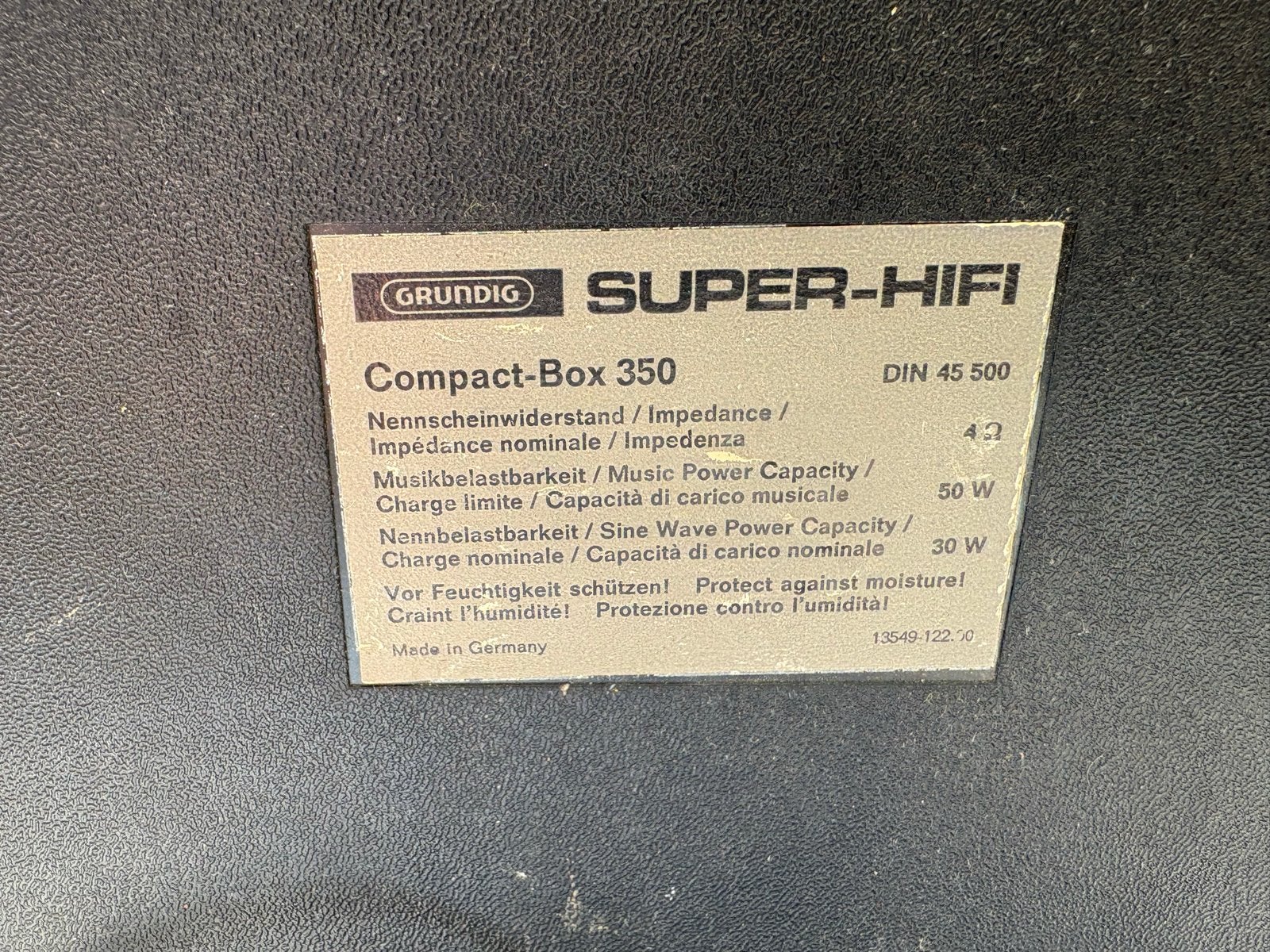 Grundig Super-Hifi Compact-Box 350 Speakerset