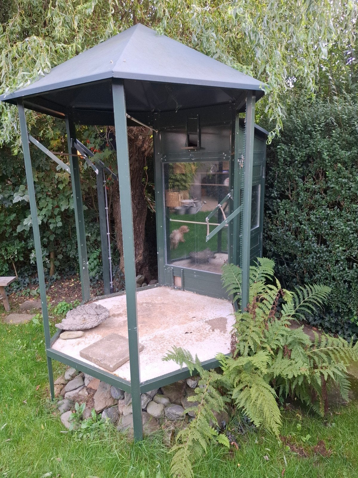 Oude Volière - gratis, Dieren en Toebehoren, Vogels | Hokken en Kooien, Ophalen, Gebruikt, Aluminium, Volière