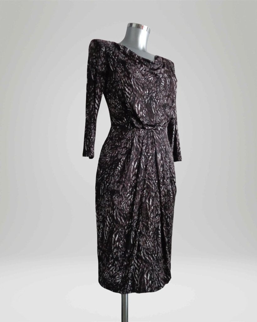 Max Mara jersey viscose jurk met print, 42/NL36/38 origineel, Max Mara, Ophalen of Verzenden, Zo goed als nieuw, Knielengte