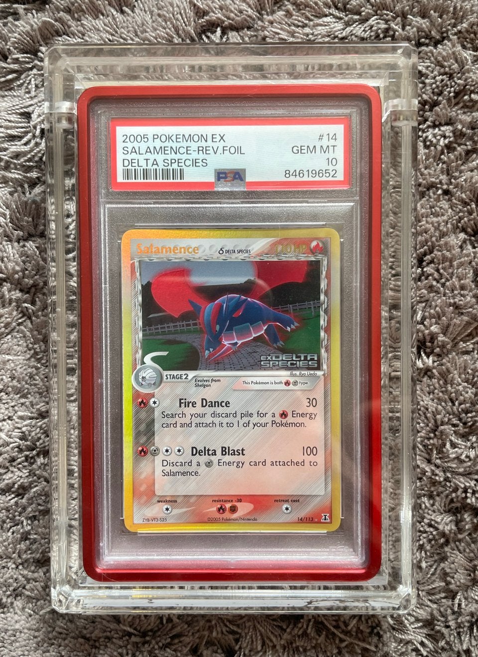 2005 Pokémon EX Salamence Rev. Foil Delta Species PSA 10, Hobby en Vrije tijd, Ophalen of Verzenden, Nieuw, Losse kaart, Foil