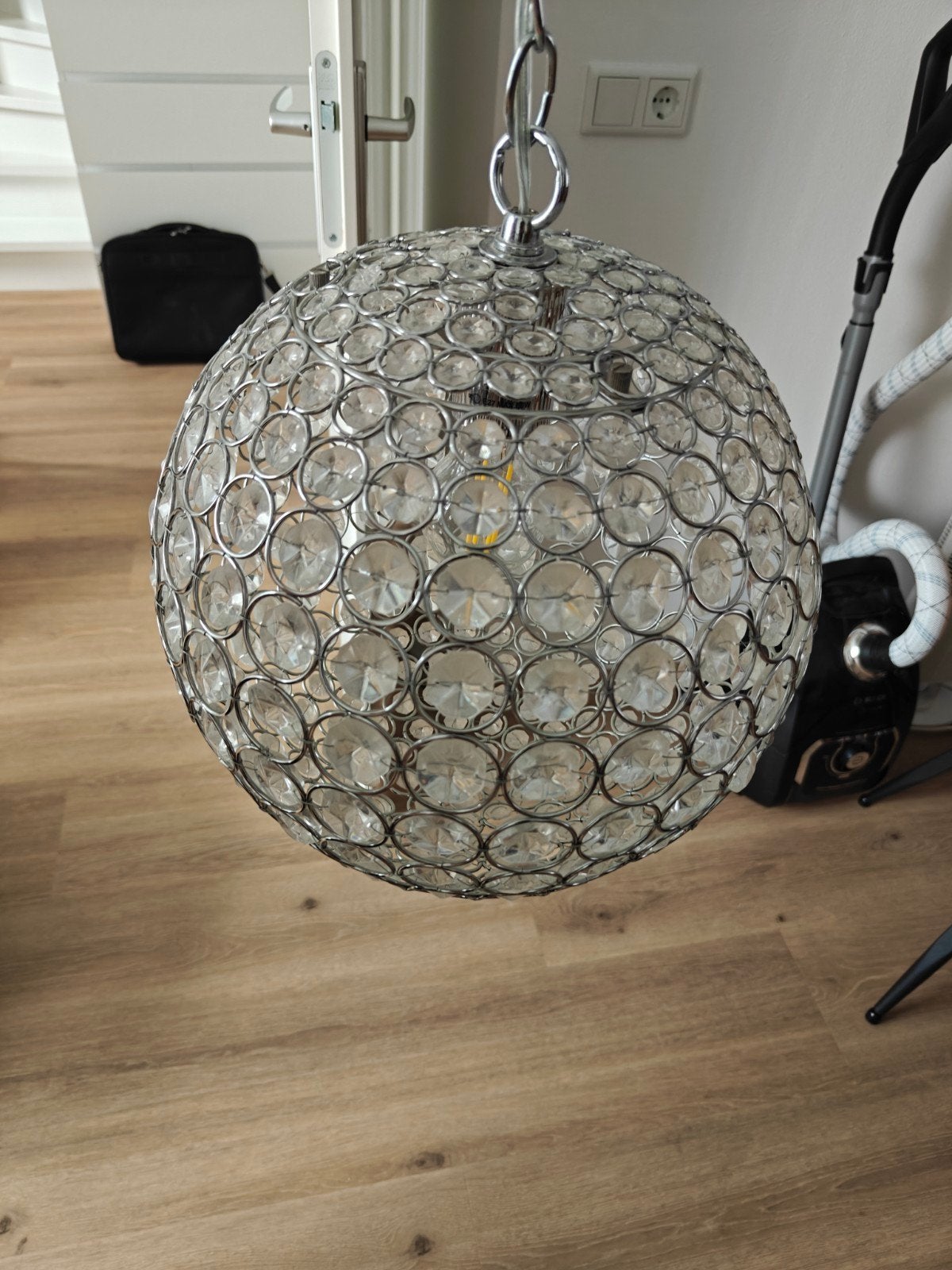 Moderne kristallen hanglamp - sfeervolle verlichting, Zo goed als nieuw, Glas, Modern, Glamour, E27 (groot)