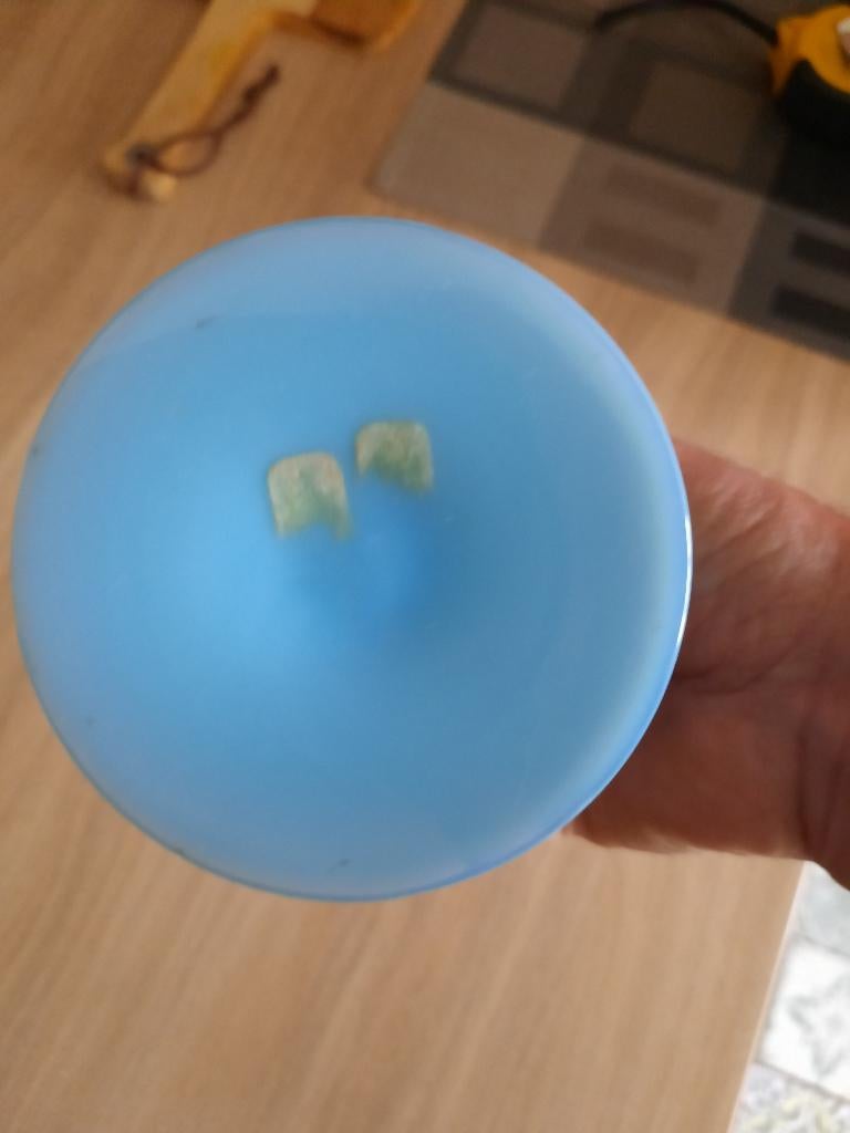Italiaans opaline vaasje blauw, Antiek en Kunst, Ophalen of Verzenden