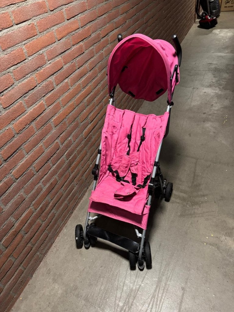 Roze buggy met zonnekap - Handig voor onderweg! - Buggy, Ophalen, Gebruikt, Overige merken, Zonnekap