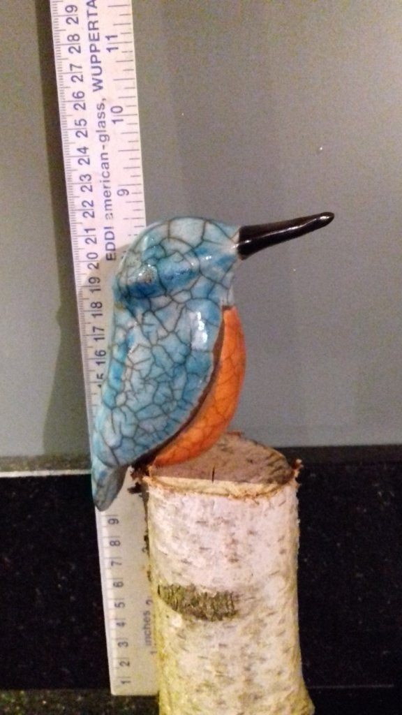 ijsvogel keramiek raku ijsvogeltje beeld, Ophalen of Verzenden, Nieuw, Overige materialen, Dierenbeeld
