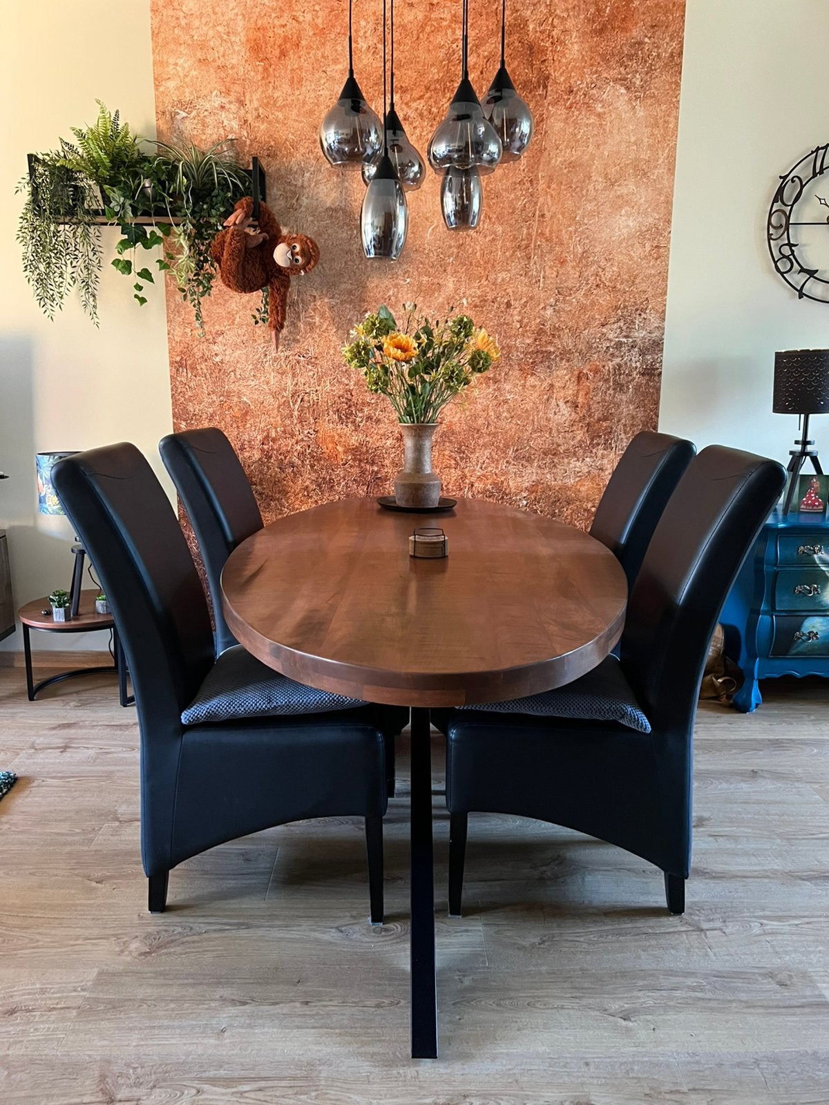 4 Eetkamerstoelen zwart, Ophalen, Overige materialen, Gebruikt, Zwart