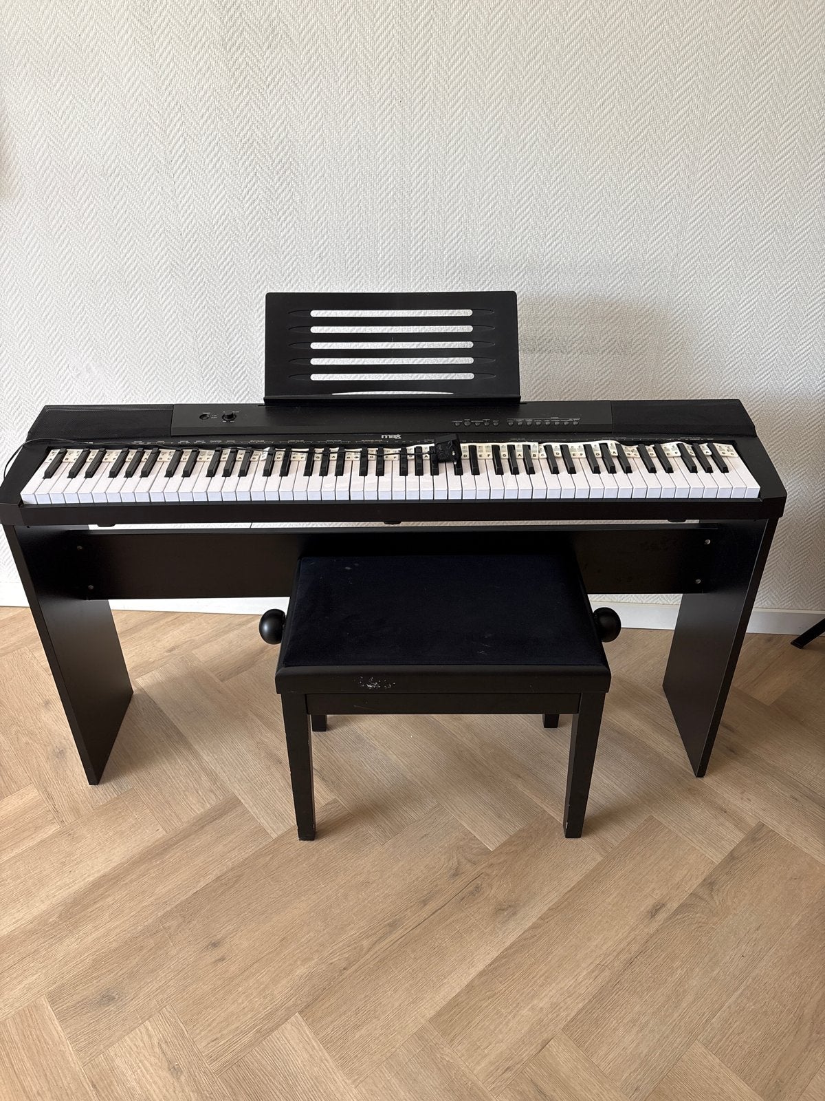 MAX Music KB6W Digitale piano met 88 toetsen, Muziek en Instrumenten, Keyboards, 88 toetsen, Zo goed als nieuw, Aanslaggevoelig