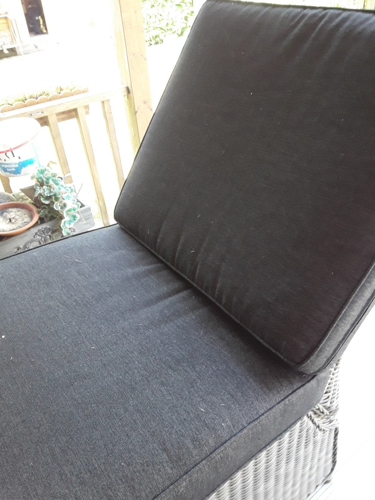 Comfortabel loungekussens voor buiten, donkergrijs, Ophalen, Zo goed als nieuw