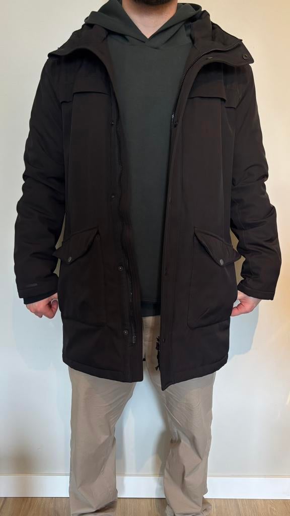 Heren Winterjas Parka Minimum Zwart Medium, Ophalen of Verzenden, Gedragen, Maat 48/50 (M), Zwart
