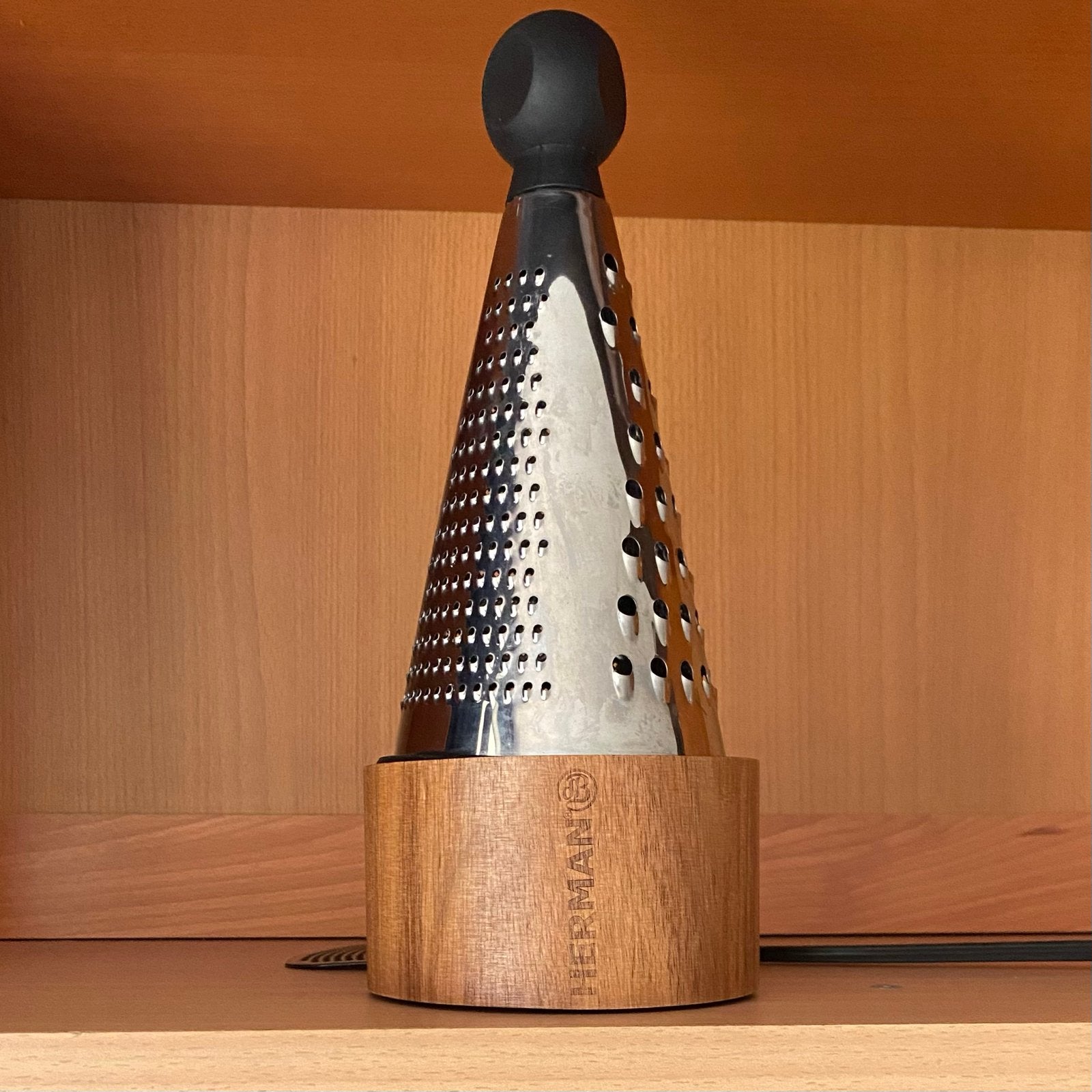 Stijlvolle Keukenrasp RVS + Hout - Herman den Blijker, Overige typen, Zilver, Ophalen of Verzenden, Zo goed als nieuw