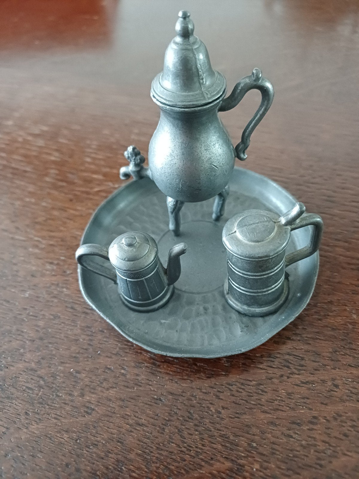 Tinnen Setje met Kandelaar, Ophalen of Verzenden