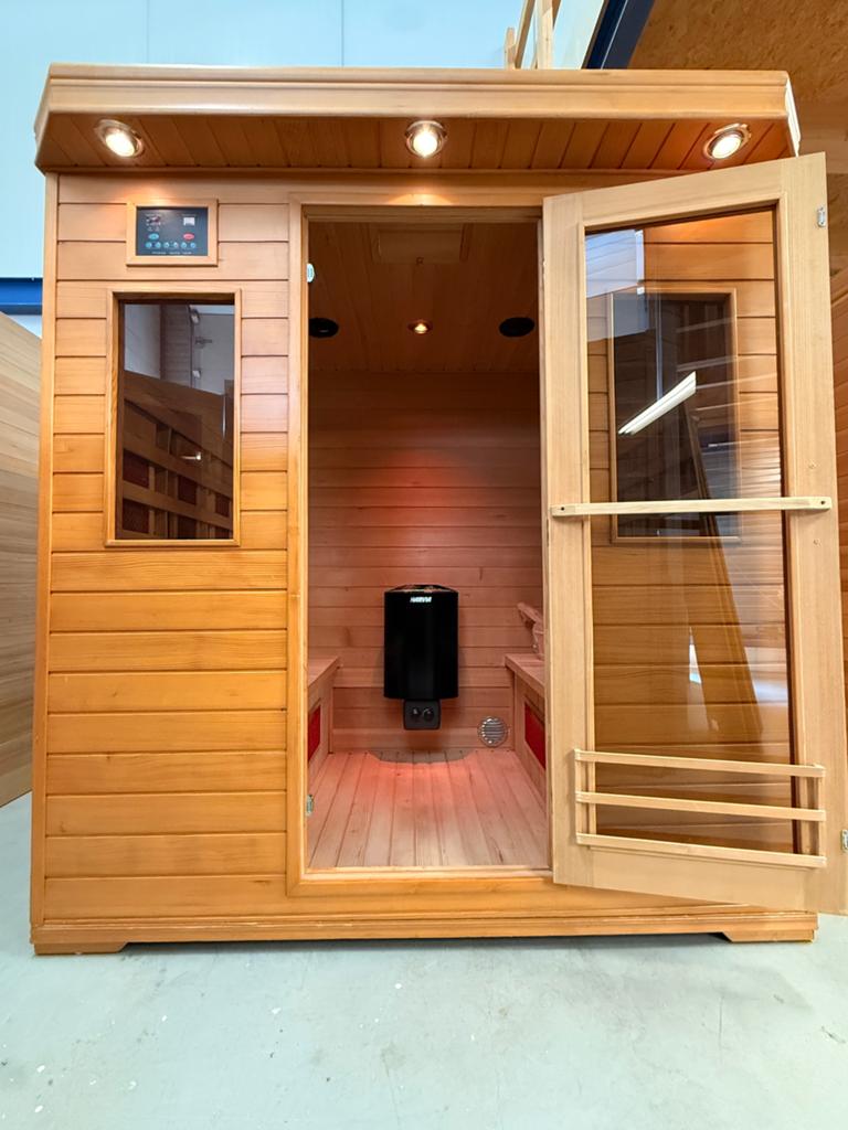 Combi Sauna (Fins + Infrarood) - GRATIS BEZORGING + MONTAGE, Ophalen of Verzenden, Zo goed als nieuw, Fins of Traditioneel, Complete sauna
