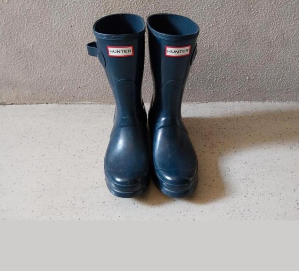 Regenlaarzen Hunter maat 38, Kleding | Dames, Schoenen, Ophalen, Blauw, Regenlaarzen, Zo goed als nieuw
