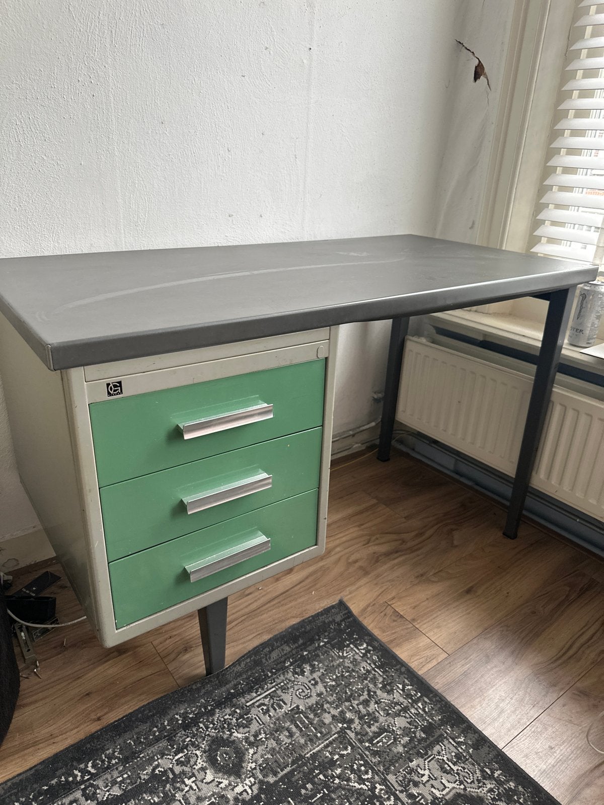 Vintage Gispen bureau, Ophalen, Gispen, Gebruikt, Met lades