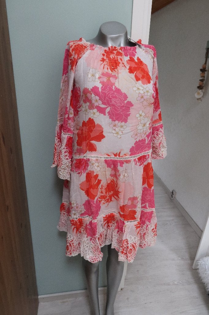 NIEUW Miss June Jurk 'Robe Courte Positano' in Rosa, Maat 38/40 (M), Miss June, Nieuw, Ophalen of Verzenden