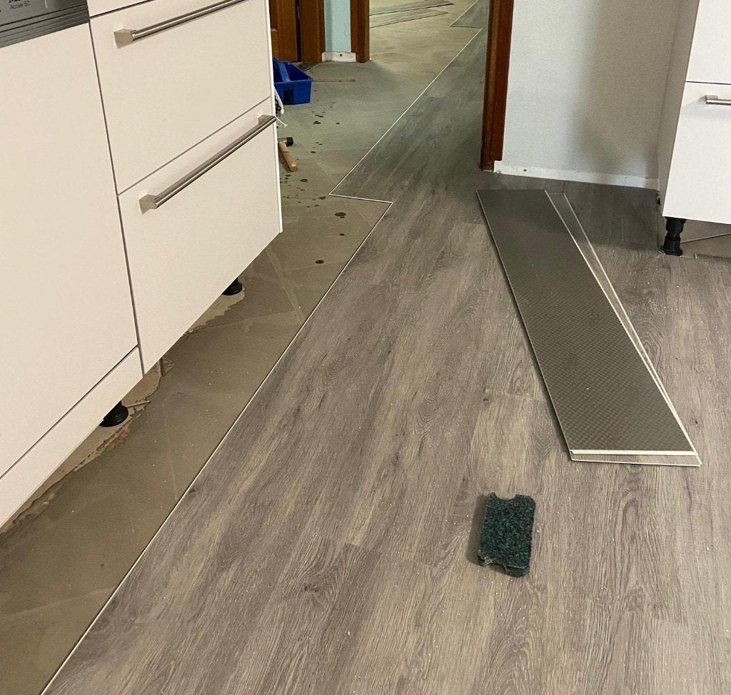 Klik PVC KLEUR GRIJS, Ophalen, Overige typen, Zo goed als nieuw, 50 tot 75 m²