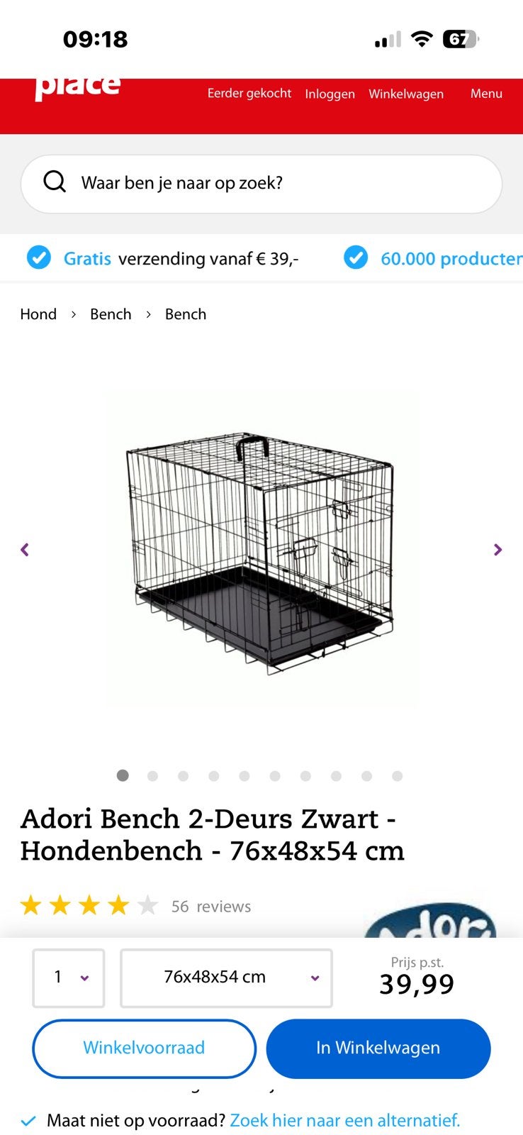 Bench, Ophalen, Zo goed als nieuw, 75 tot 110 cm, Minder dan 65 cm