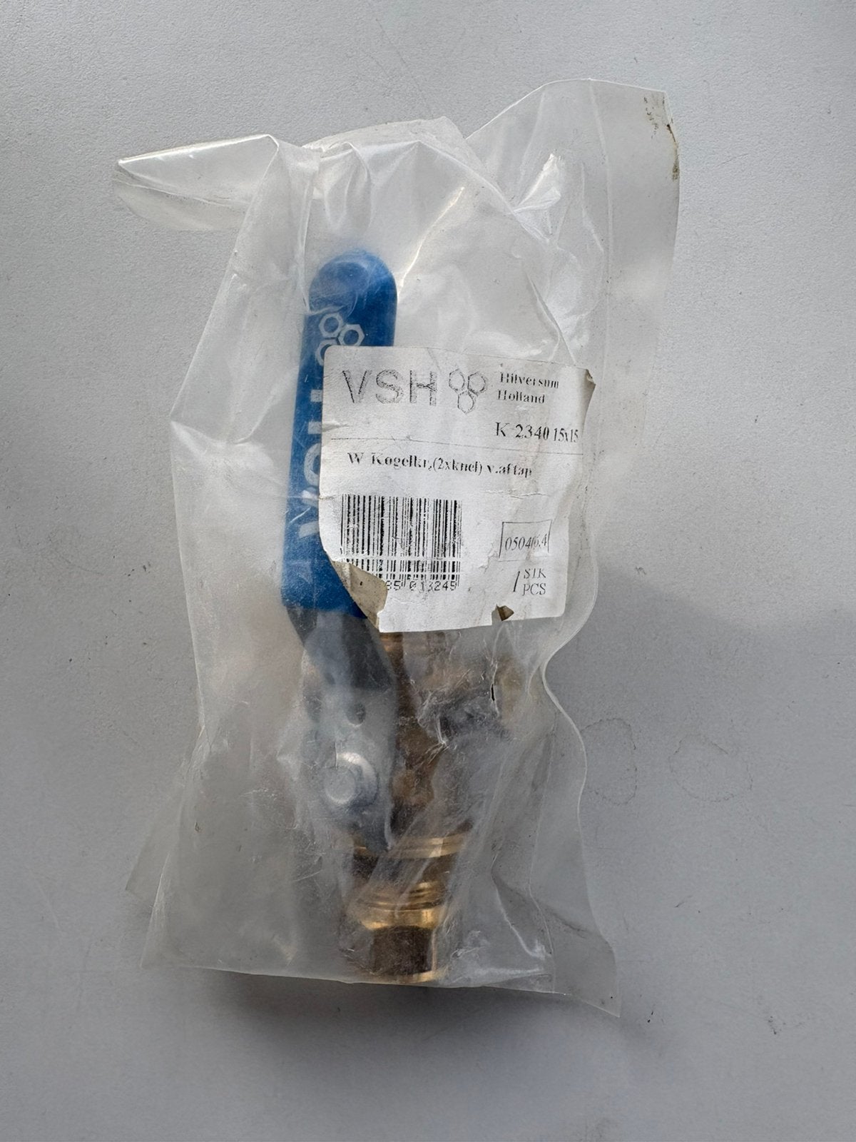 VSH K2340 waterkogelkraan 15x15 mm knel met aftap, Verzenden, Nieuw, Kraan