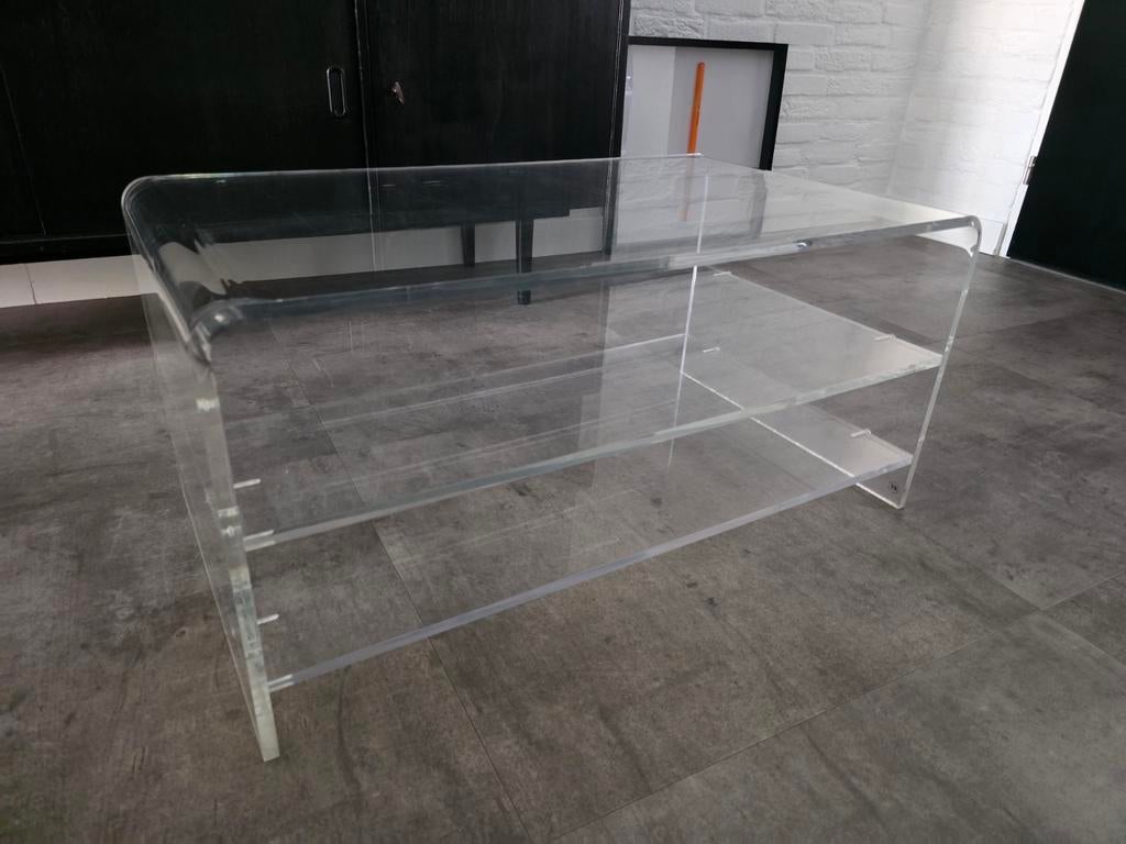 Plexiglas salontafel Space Age jaren '70, Huis en Inrichting, Tafels | Salontafels, Kunststof, Gebruikt, 50 tot 100 cm, Space Age, Jaren '70, Vintage