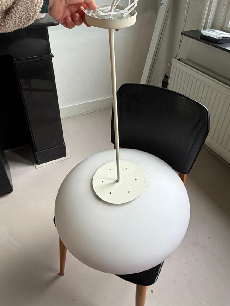 Grote funky glazen hanglamp - diameter 50cm, Huis en Inrichting, Lampen | Hanglampen, Ophalen, Gebruikt, Glas, 75 cm of meer