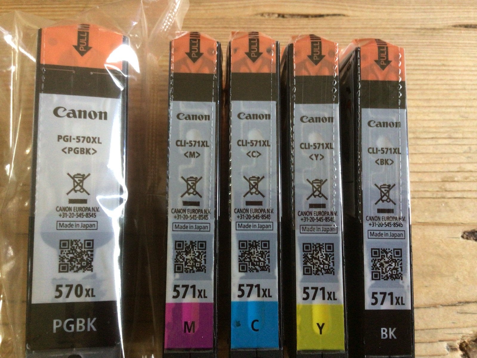 Complete set Originele Canon XL cartridges 570 + 571 BK, Ophalen of Verzenden, Nieuw, Cartridge