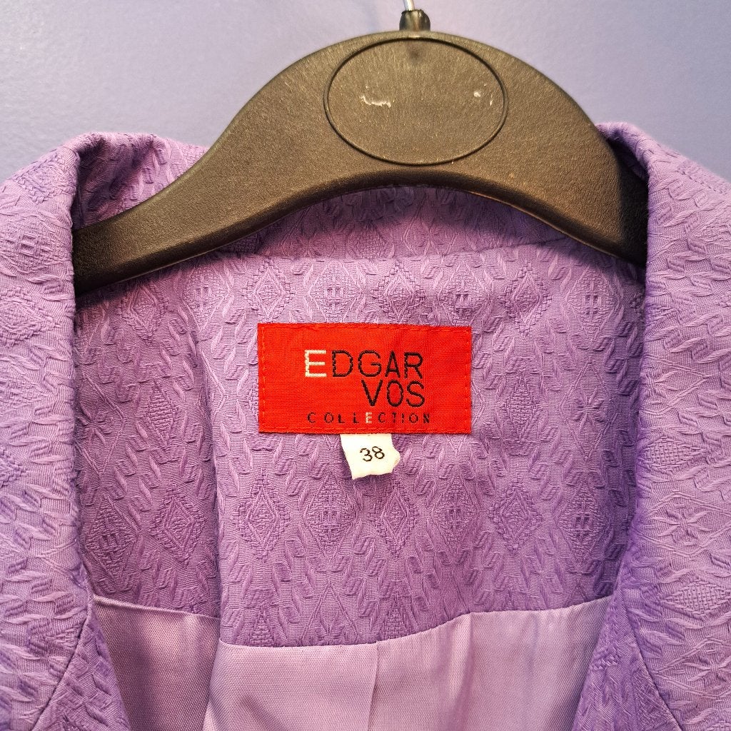 Edgar Vos lila paarse nieuwe blazer met strikjes mt 38 50536, Maat 38/40 (M), Edgar Vos, Verzenden, .