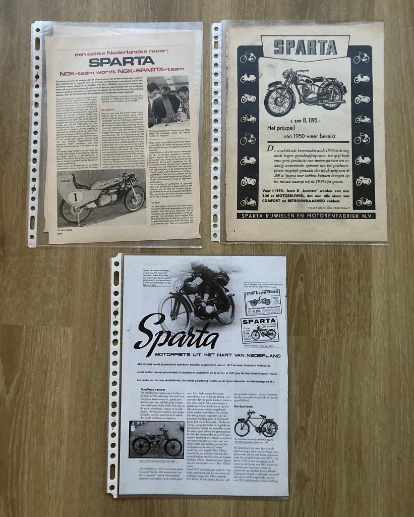 Map met documentatie over SPARTA Motoren, Motoren, Verzenden, Overige merken