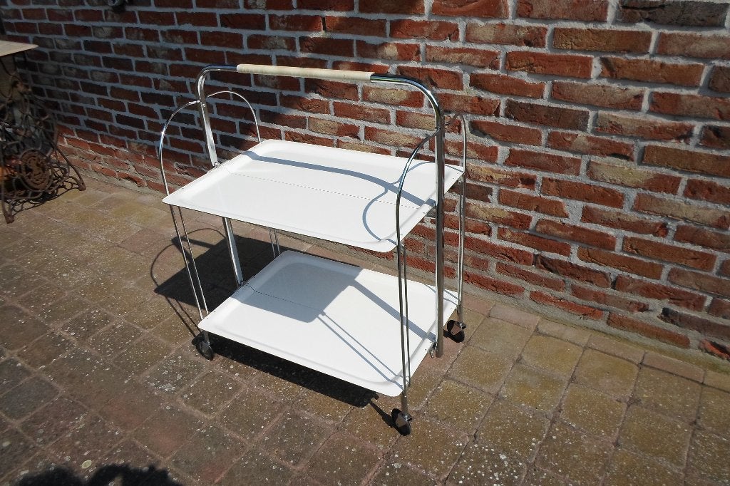 Vintage Raquer Trolly Wit Chroom, Ophalen of Verzenden, Huis en Inrichting