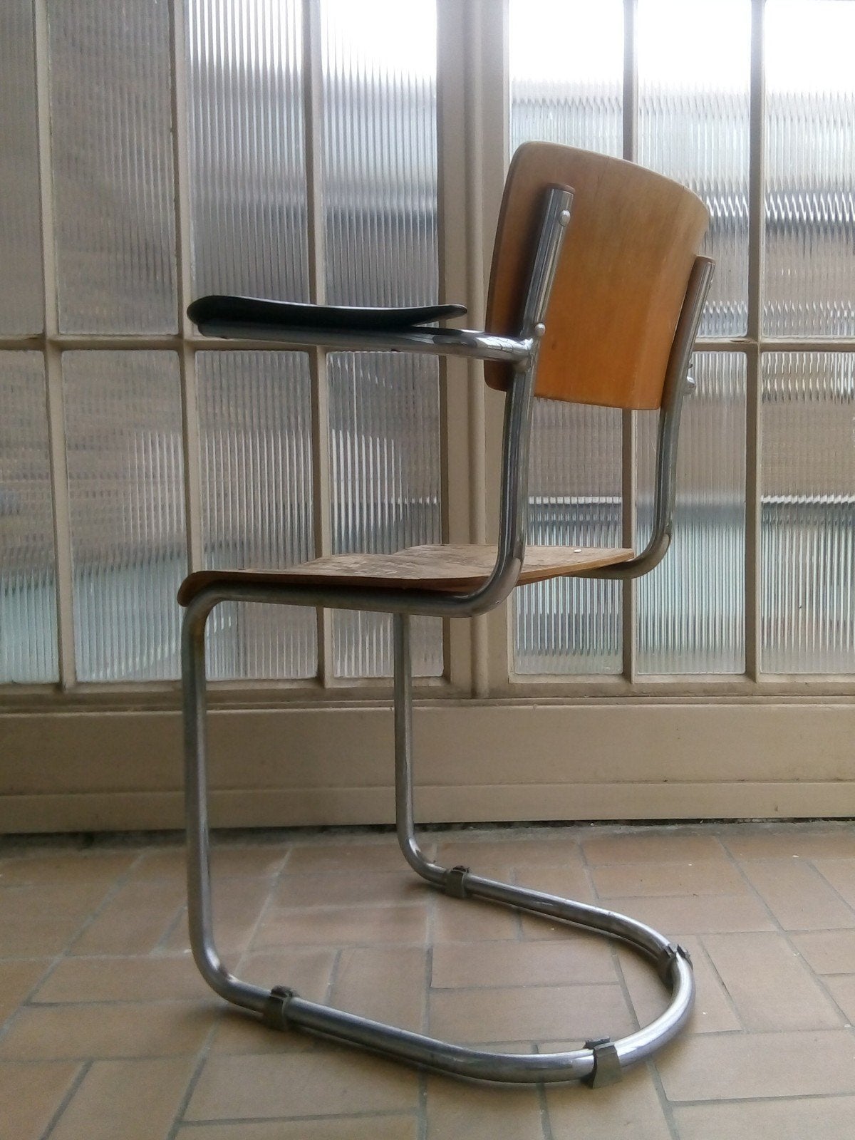 Buisstoel Gebr. De Wit / Gispen model 1012, Huis en Inrichting, Stoelen, Ophalen, Gebruikt, Bauhaus, Overige kleuren