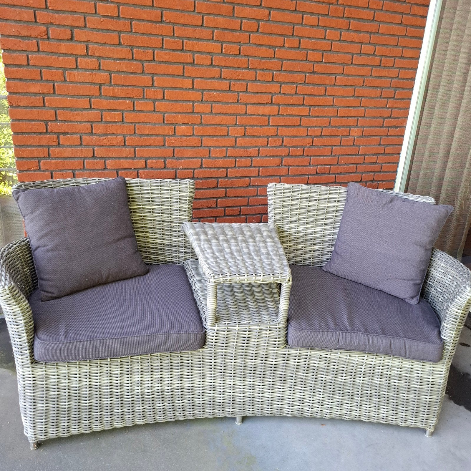 Wicker loveseat tweezitsbank, Ophalen, Gebruikt, Wicker