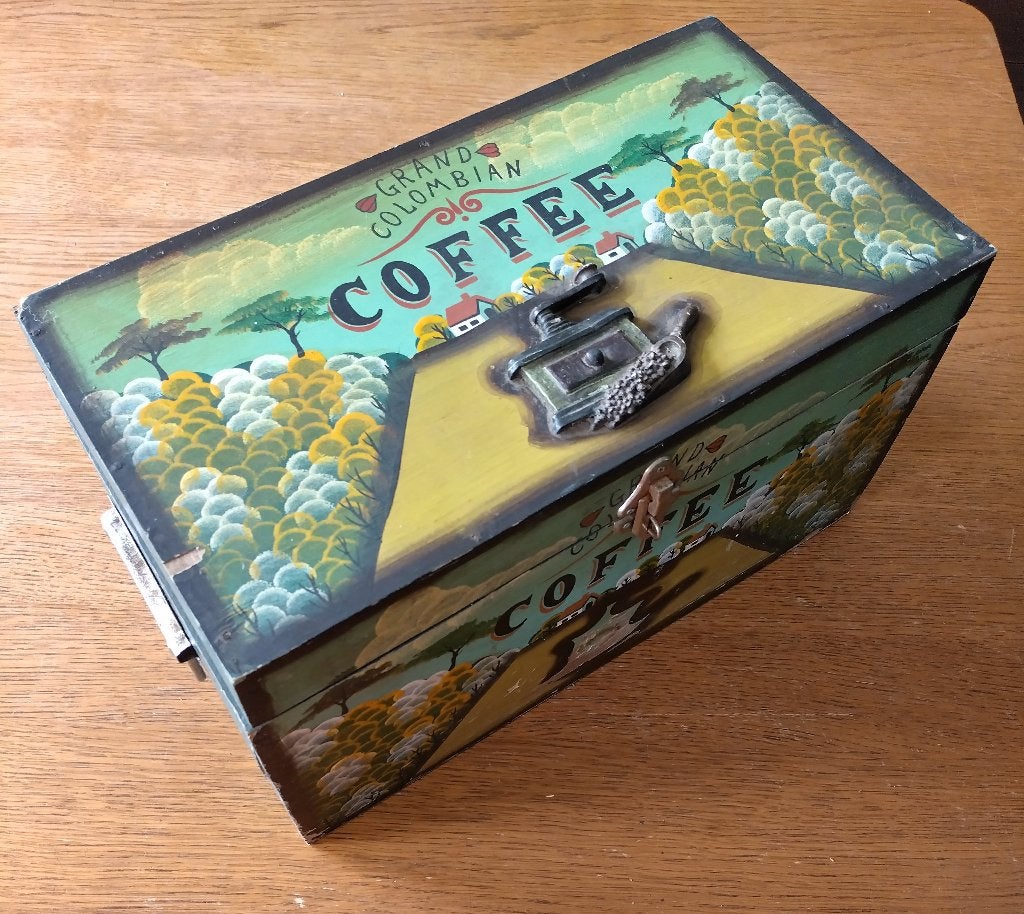 Houten koffie-kist (Xenos) met vintage-look 37 x 20 x 20 cm, Huis en Inrichting, Woonaccessoires | Kisten, Gebruikt, Minder dan 50 cm
