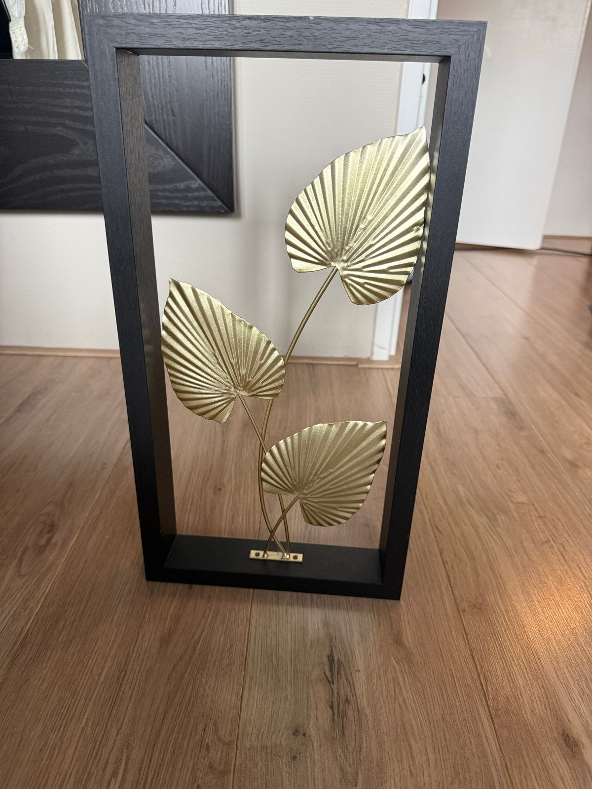 Decoratief frame met gouden bladeren, Huis en Inrichting, Ophalen, Zwart, Zo goed als nieuw, Metaal