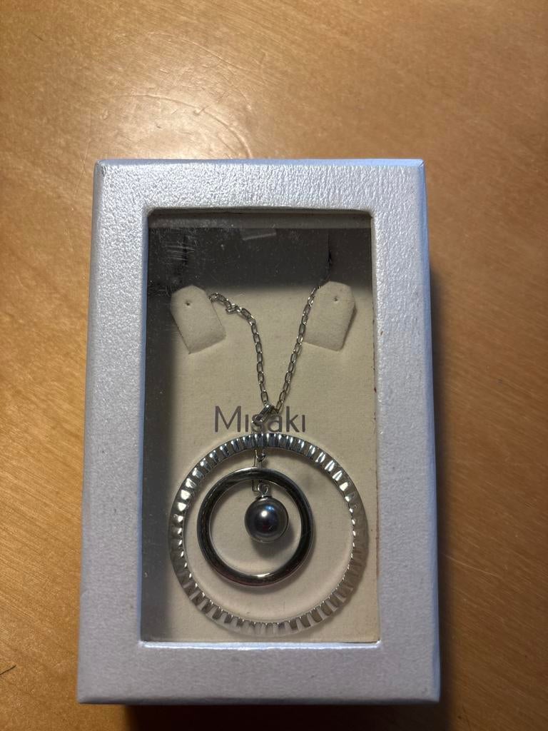 Nieuwe Misaki zilveren ketting met hanger, Ophalen of Verzenden, Nieuw, Zilver, Met hanger