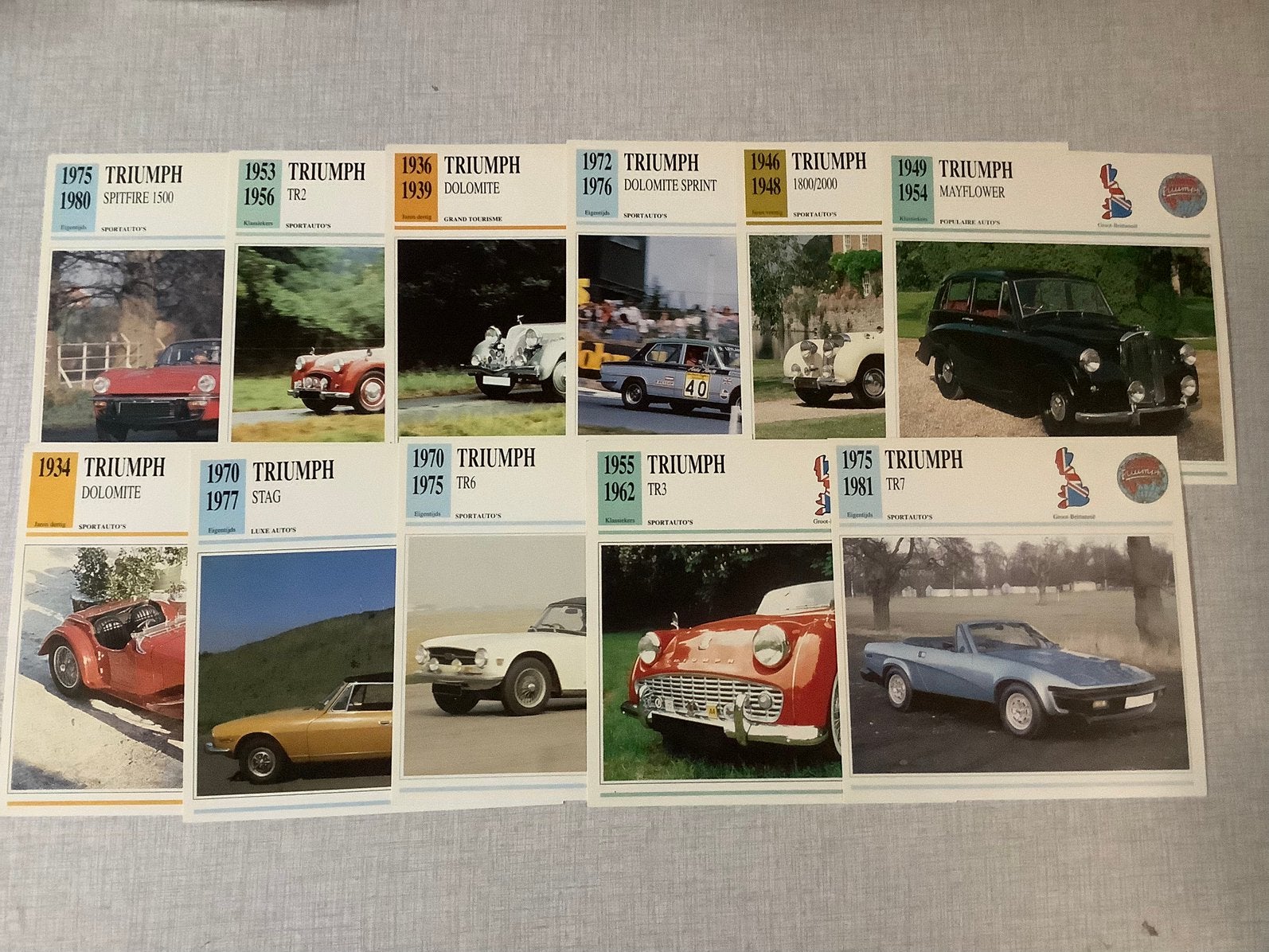 Verschillende oldtimers triumph kaarten, Ophalen of Verzenden, Zo goed als nieuw, Overige merken