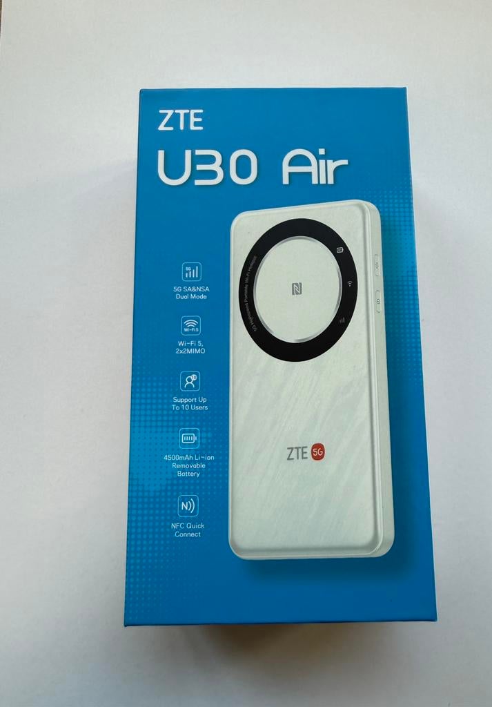 ZTE U30 Air 5G Pocket WiFi Router - Draagbare Hotspot, Verzenden, Compatibel met smartphone, Zo goed als nieuw, Draadloos