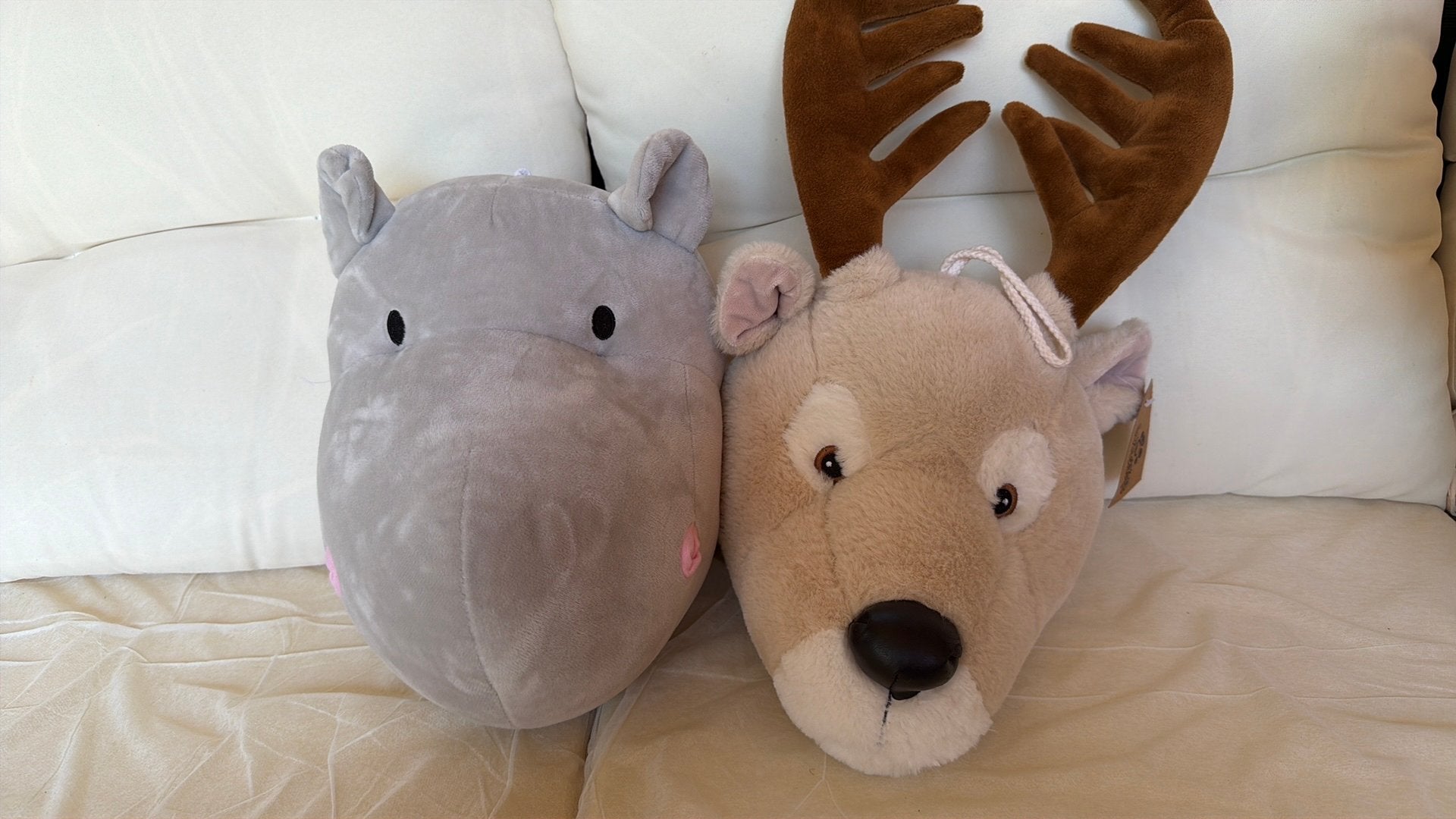2 knuffel dierenkop, Ophalen of Verzenden, Zo goed als nieuw