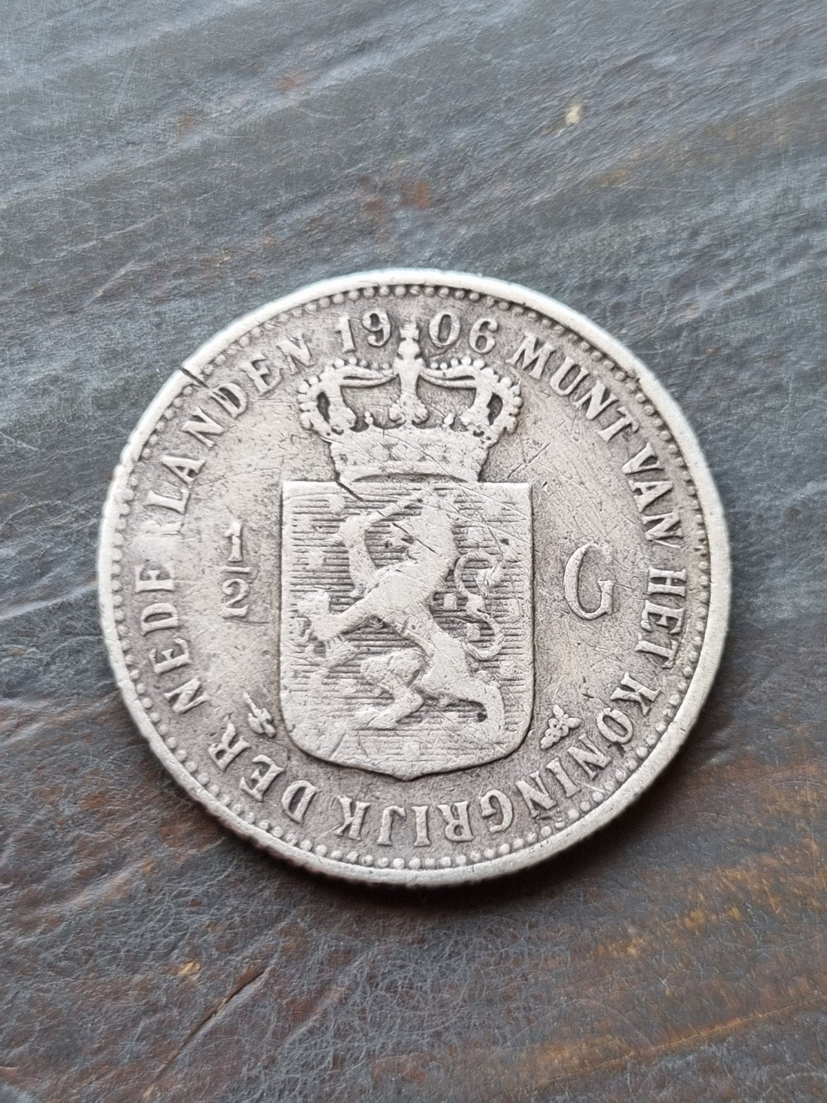 Halve gulden 1906 wilhemina, Ophalen of Verzenden, Koningin Wilhelmina, ½ gulden