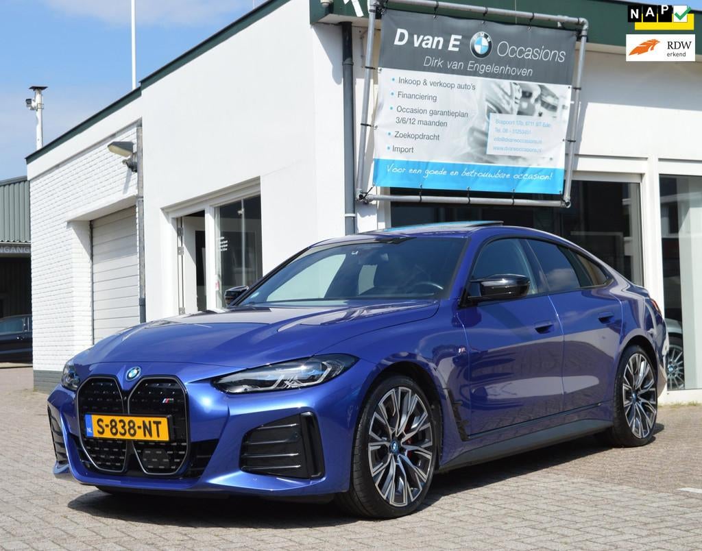 BMW I4 M50 High Executive schuifdak trekhaak lazer head-up k, Auto's, BMW, Bedrijf, Te koop, i4, 360° camera, 4x4, ABS, Achteruitrijcamera